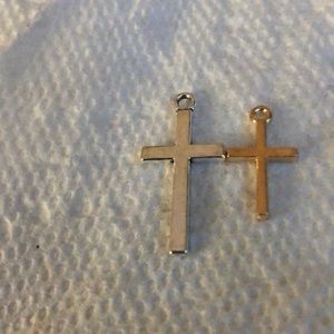 Set 2 silver gold crosses